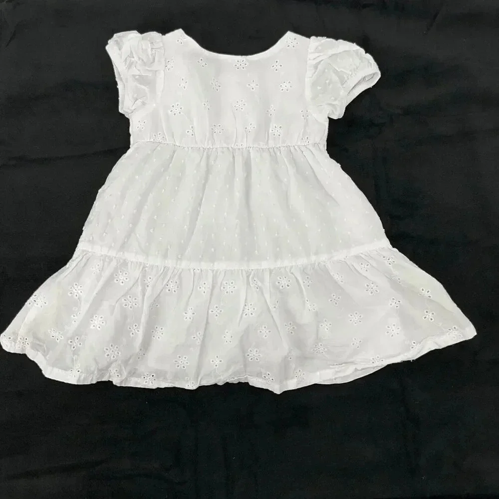 Little Girl's 2T Dresses Flutter Sleeve Eyelet Jumping Beans Wonder Nation Set